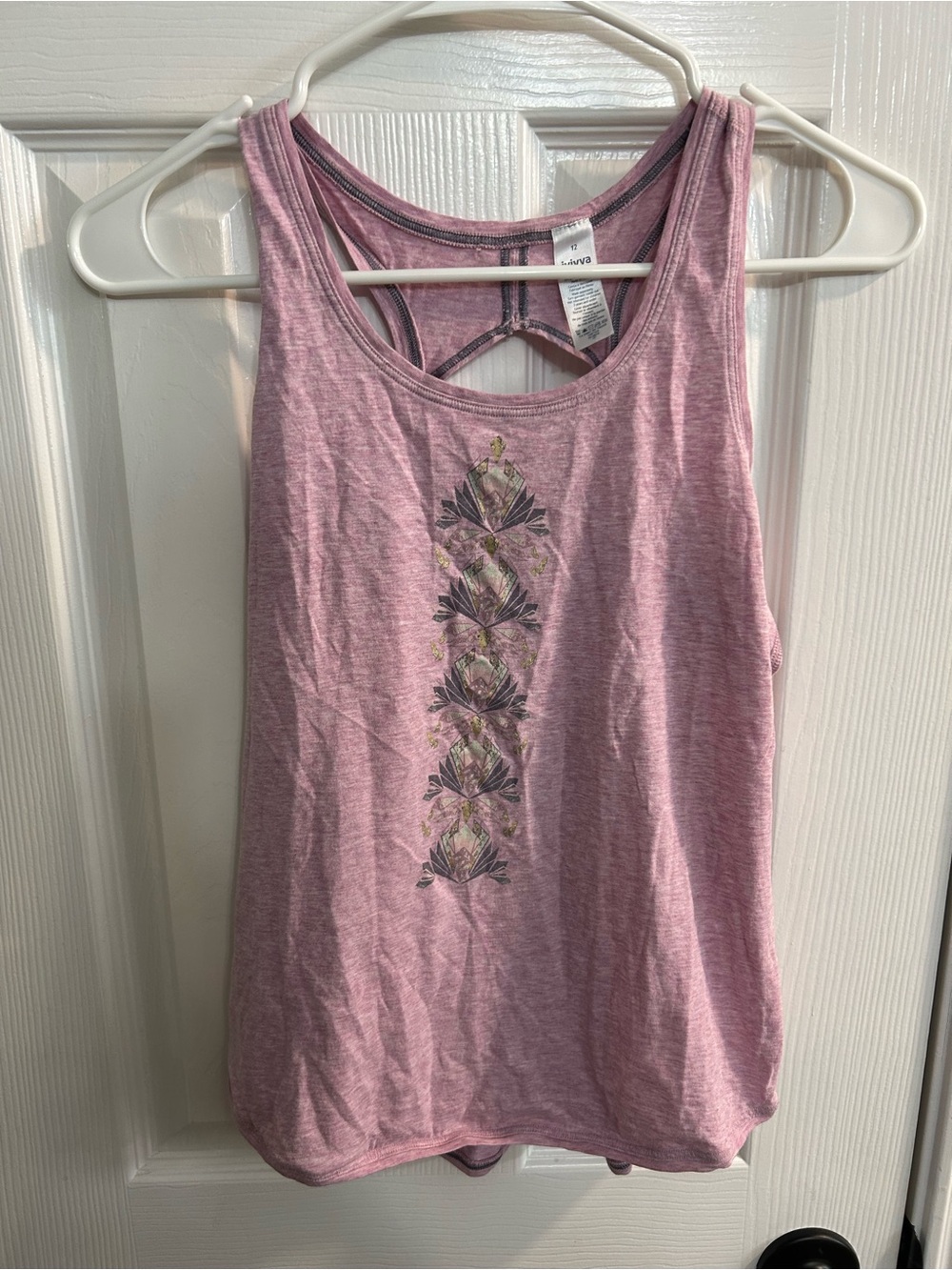 Ivivva by Lululemon girls size 12 Racerback tank top with Aztec print